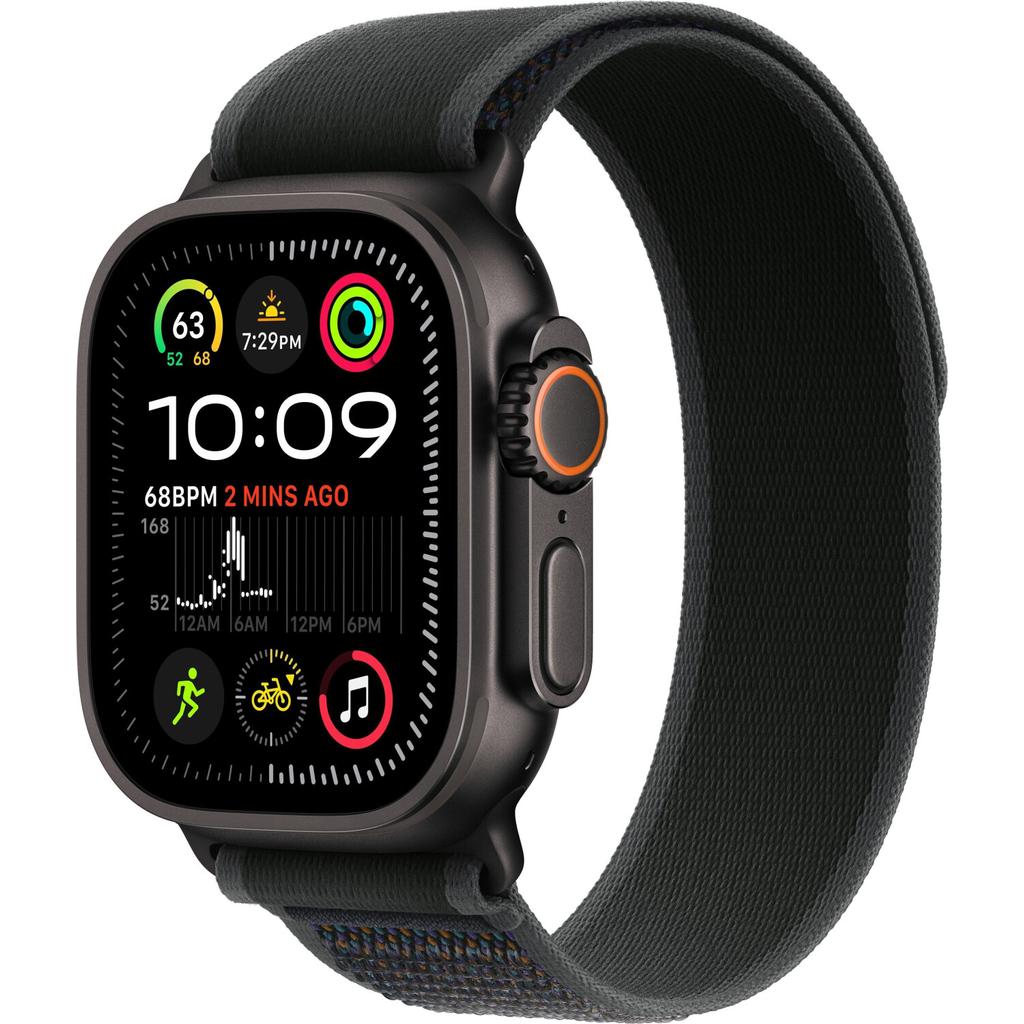 Apple Watch Ultra 2 (2024) GPS + Cellular 49 mm - Titane Noir - Boucle Trail Noir Reconditionné - Apple reconditionné disponible sur Backmarket