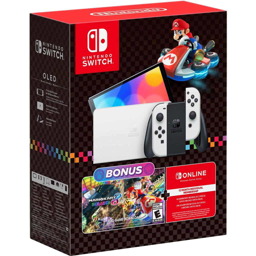 Switch OLED 64GB - White + Mario Kart 8 Deluxe | Back Market
