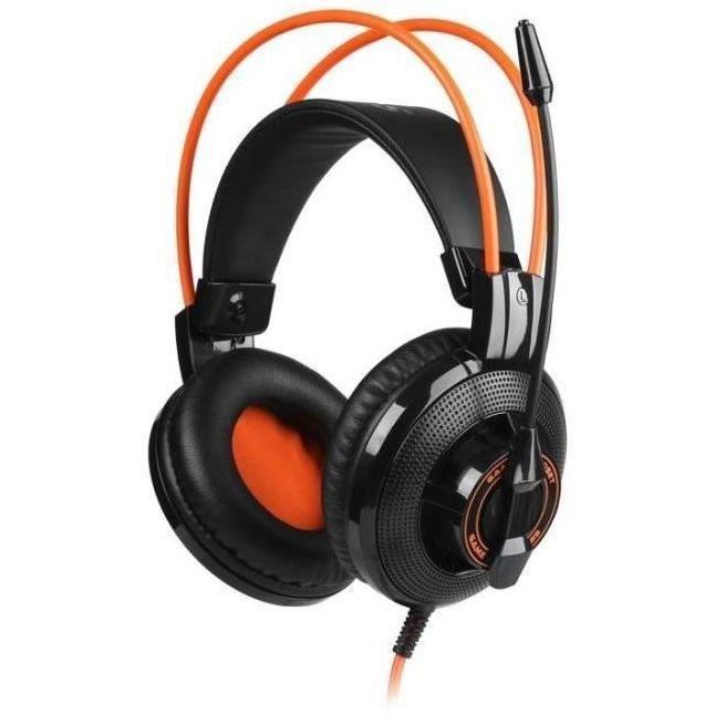 Casque réducteur de bruit gaming filaire avec micro Somic G925 - Noir/Orange