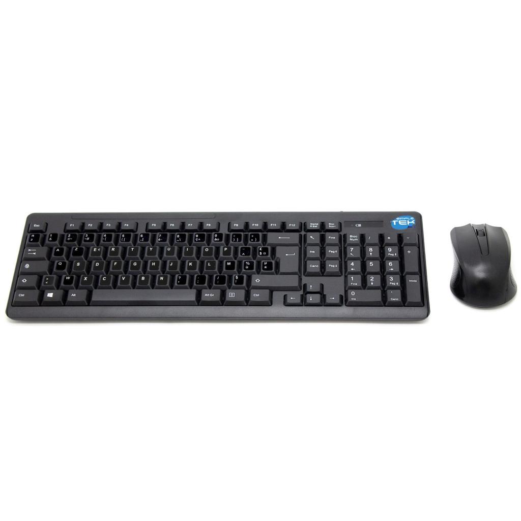 Clavier Simpletek Azerty Français Sans-Fil Mouse + Keyboard With Stickers 1000 Dpi 2.4G Nano Reciever