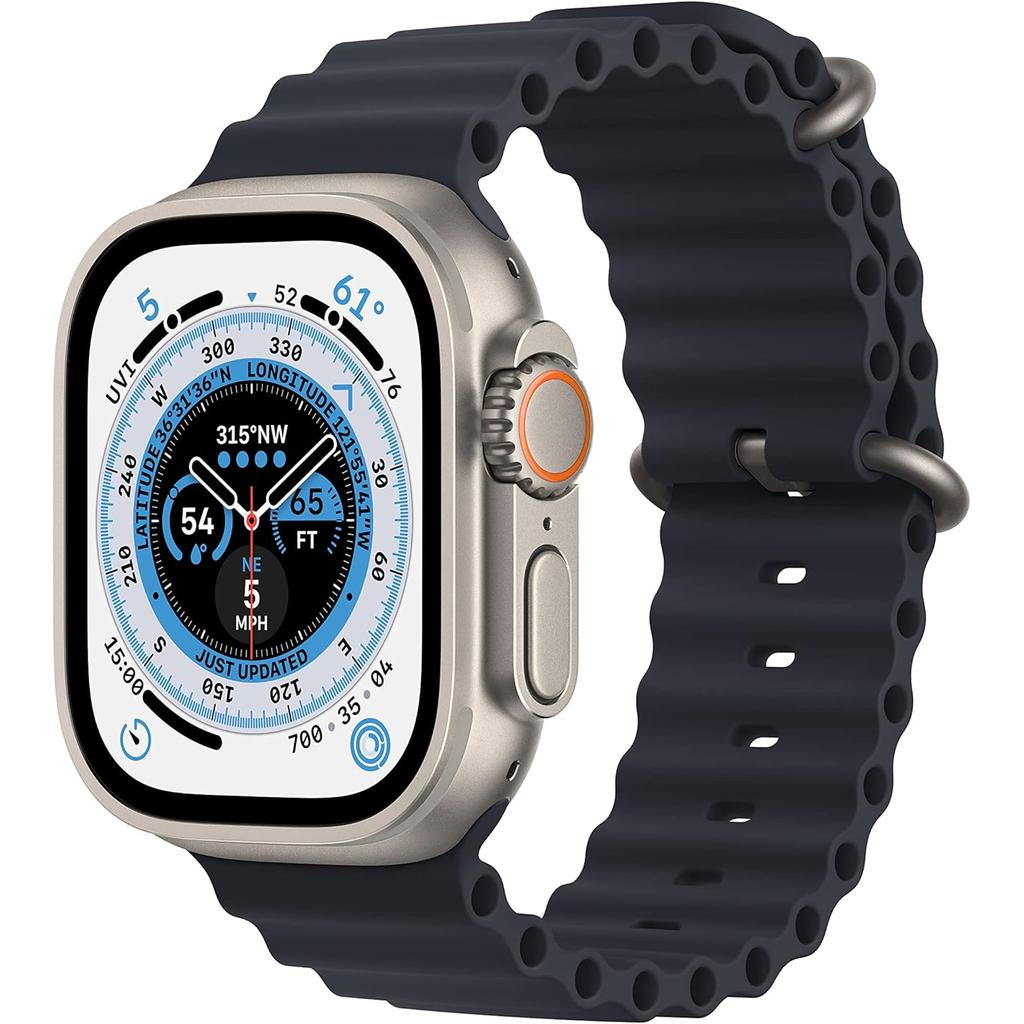 Apple Watch (Ultra) 2022 GPS + Cellular 49mm - Τιτάνιο Γκρι - Μπάντα ωκεανού Μαύρο