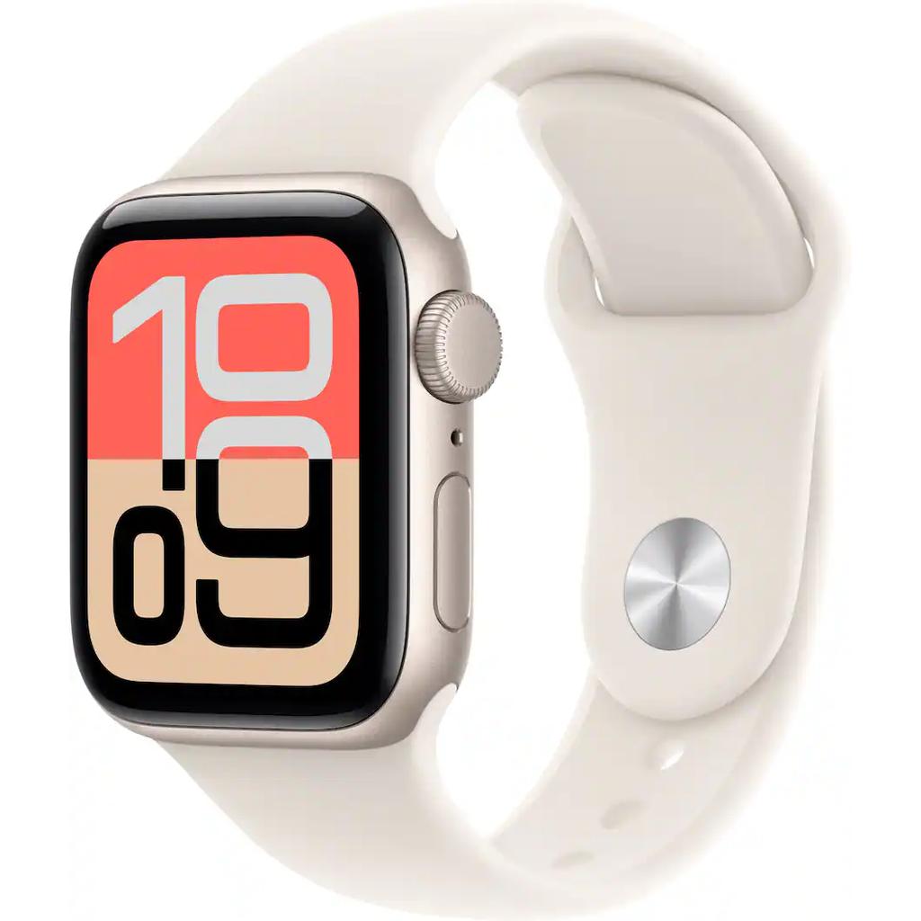 Apple Watch Series SE 3 (2025) GPS 40 mm - Aluminium Starlight - Sport band White