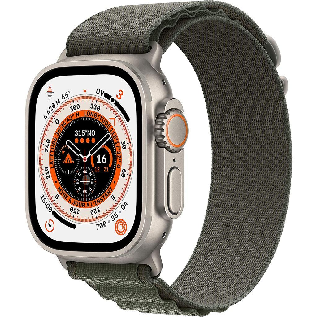 Apple Watch (Ultra) 2022 GPS 49 mm - Titane Gris - Boucle Alpine Vert