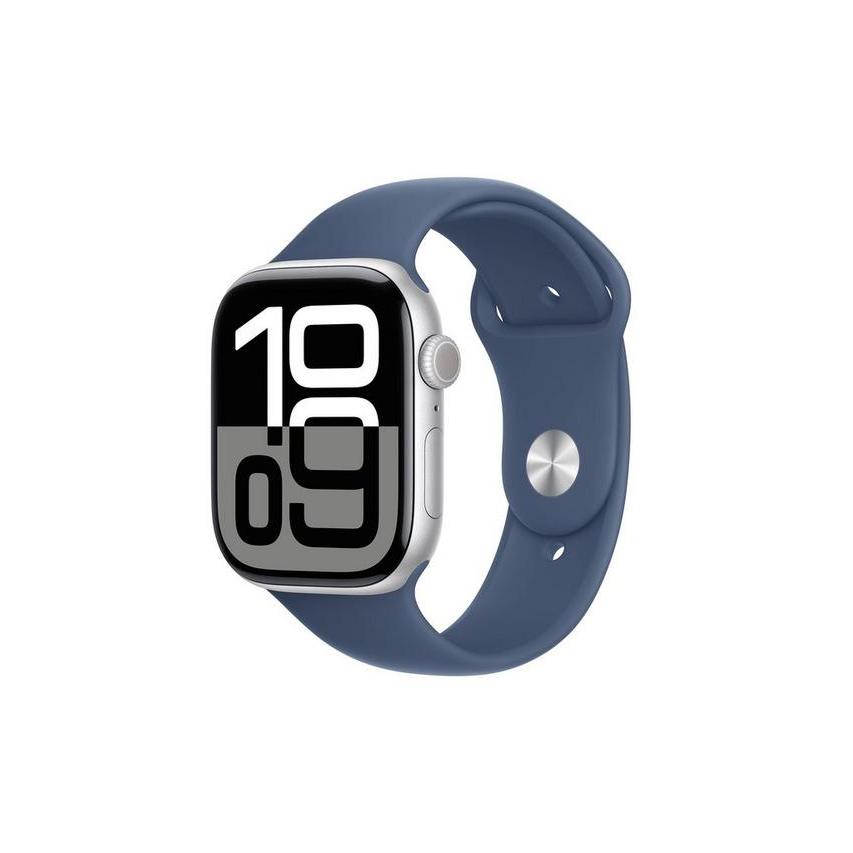 Apple Watch Series 10 (2024) GPS 46 mm - Aluminium Argent - Bracelet sport Bleu