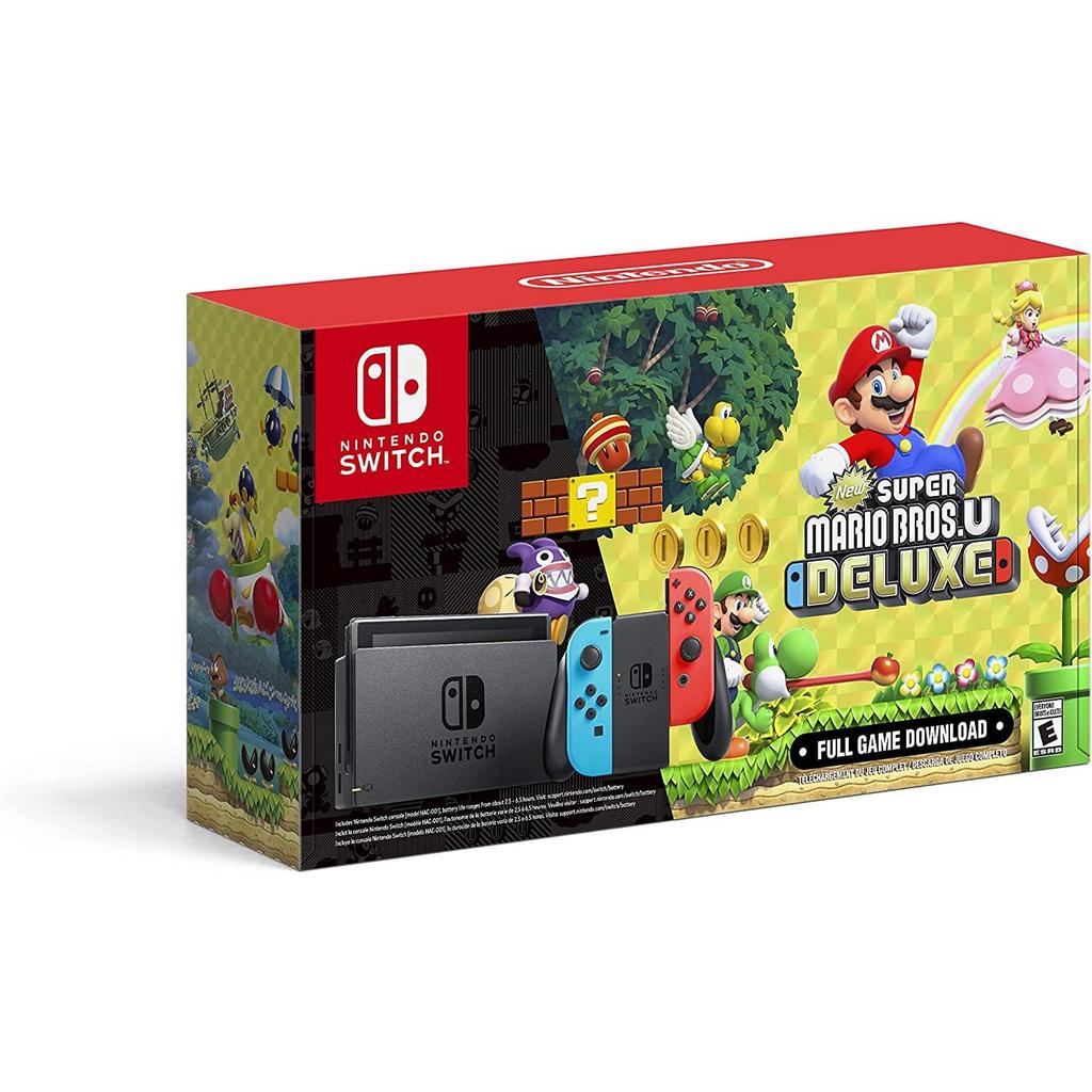Switch 32Go - Noir + New Super Mario Bros U Deluxe