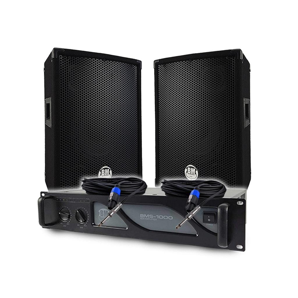 Enceintes sono Pack Sono DJ BM SONIC Amplificateur BMS1000 1000W, Paire d'Enceintes Passives BMS08 2x300W, Câbles, Sonorisation PRO Reconditionné - N/A reconditionné disponible sur Backmarket