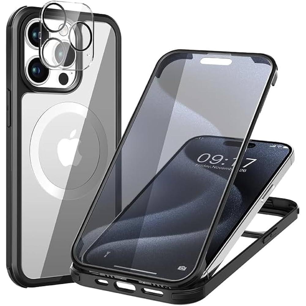 FORCE CASE Coque 360 Case For iPhone 15 Pro Max - TPU - Noir