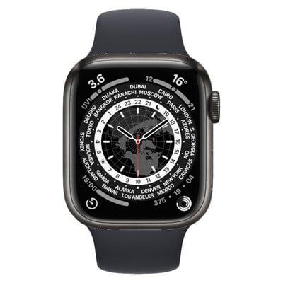 Apple Watch Series 7 (2021) GPS + Cellular 41 mm - Titan Space Schwarz - Sportarmband Schwarz