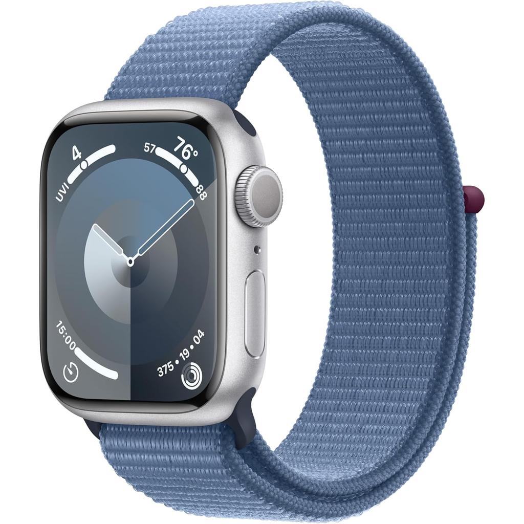 Apple Watch Series 9 (2023) GPS 45 mm - Aluminium Argent - Boucle sport Bleu Reconditionné - Apple reconditionné disponible sur Backmarket