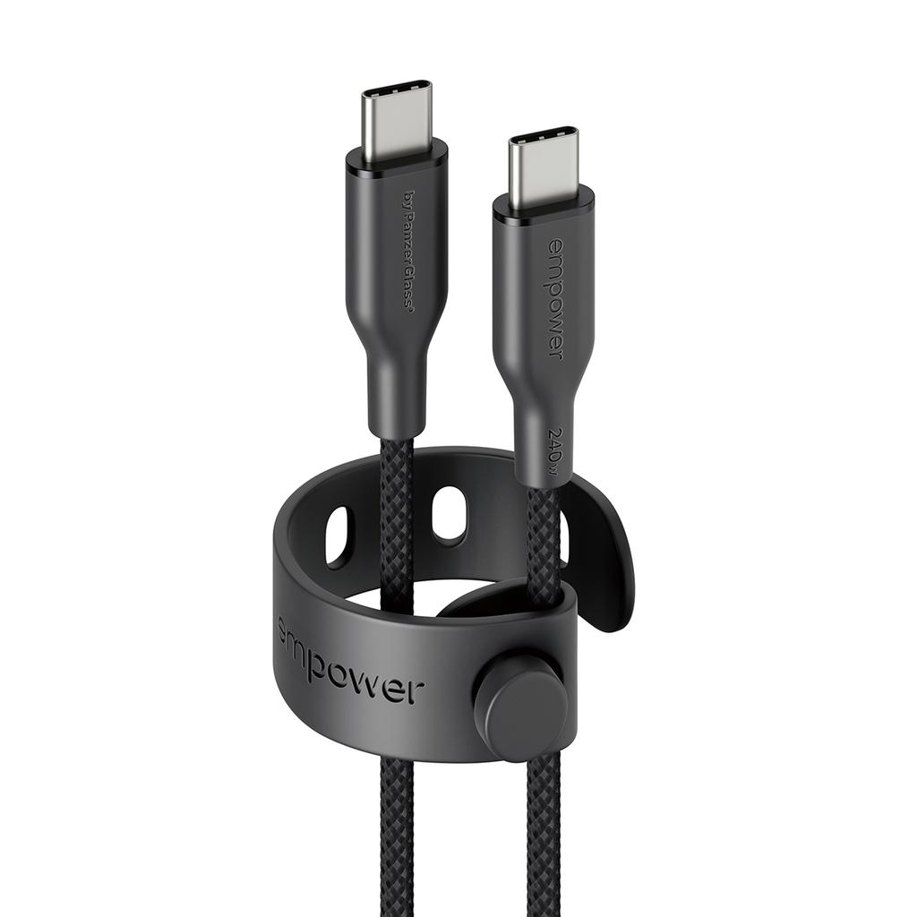 Câble Empower By Panzerglass Racing 240W USB-C to USB-C 2m Reconditionné - Empower by PanzerGlass reconditionné disponible sur Backmarket