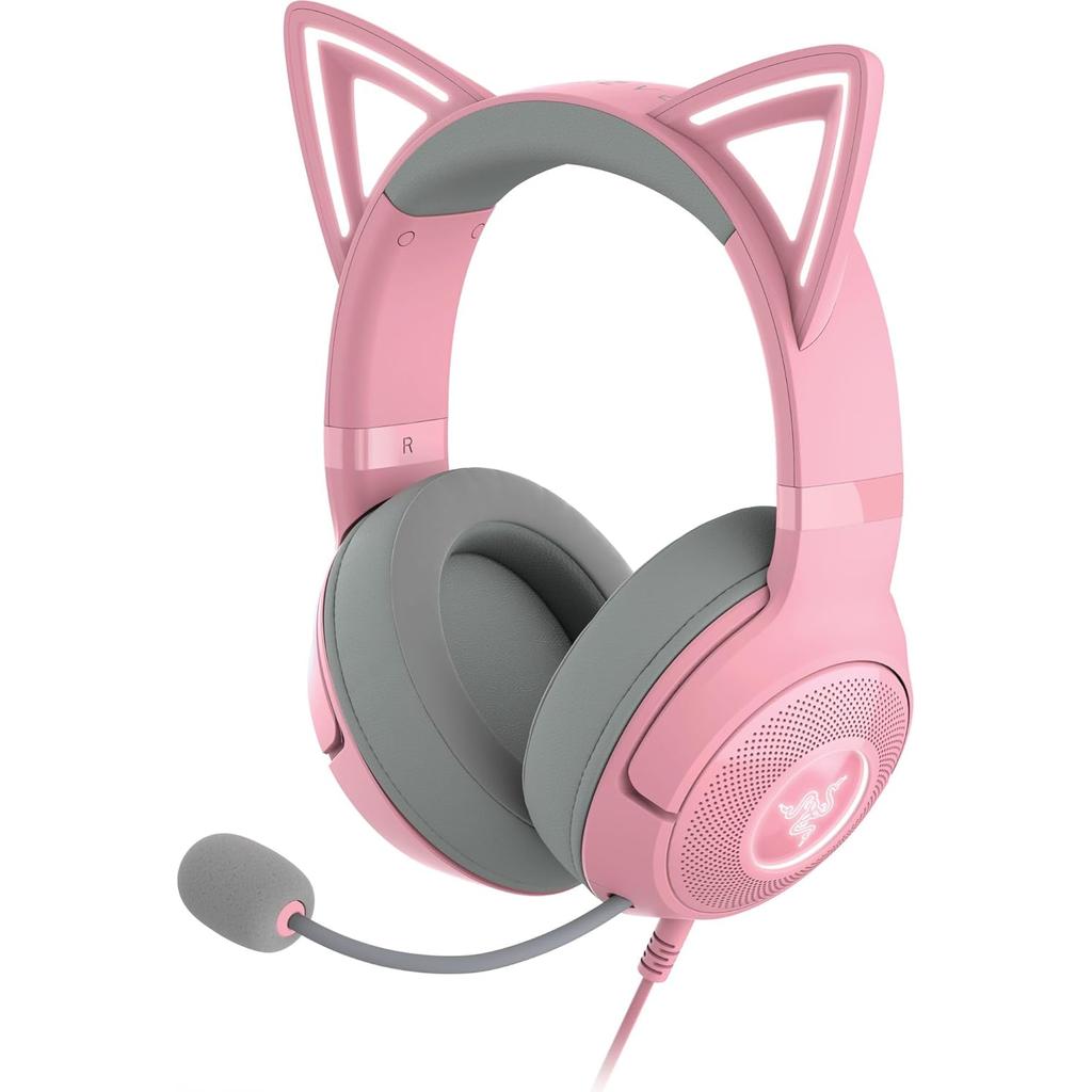 Casque Gaming Filaire Avec Micro Razer Kraken Kitty V2 - Rose/Gris