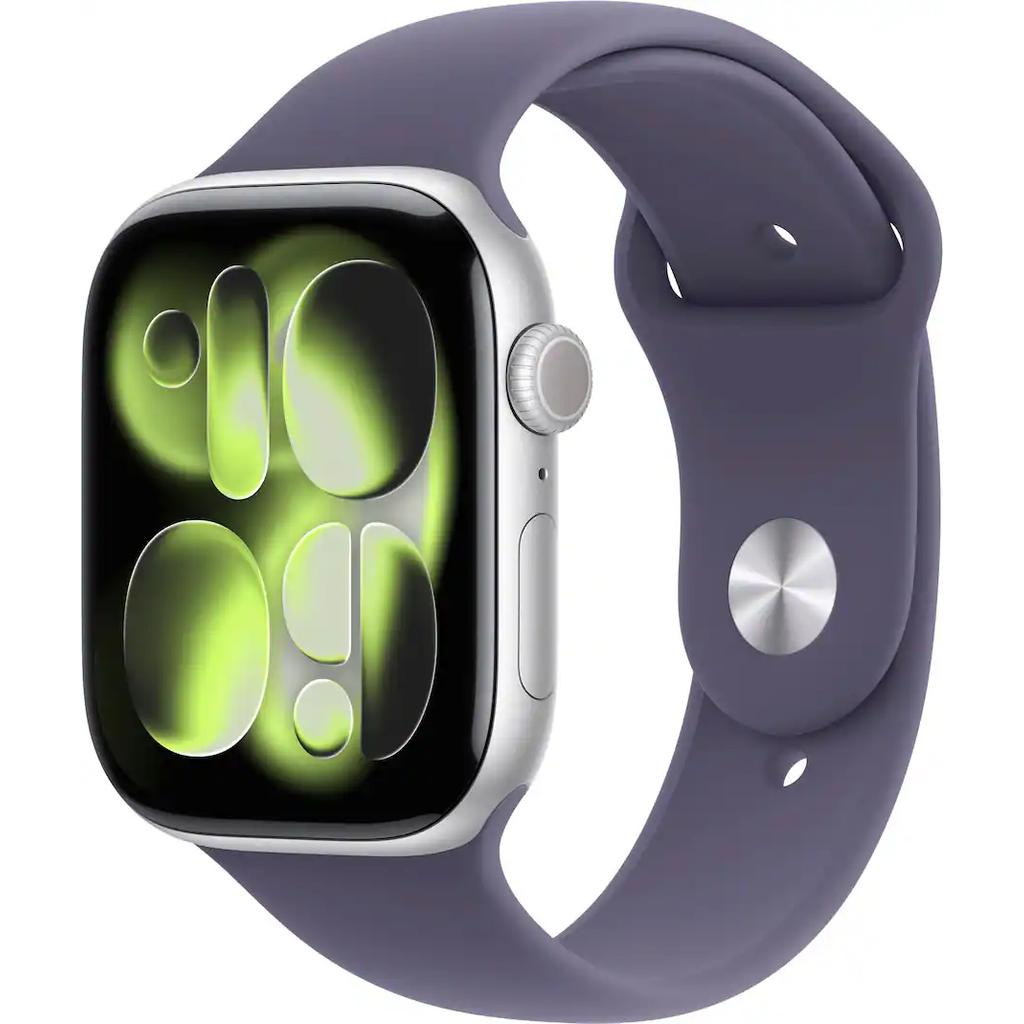 Apple Watch (2025) GPS + Cellular 42 Mm - Aluminium Argent - Bracelet Sport Gris GPS + Cellular