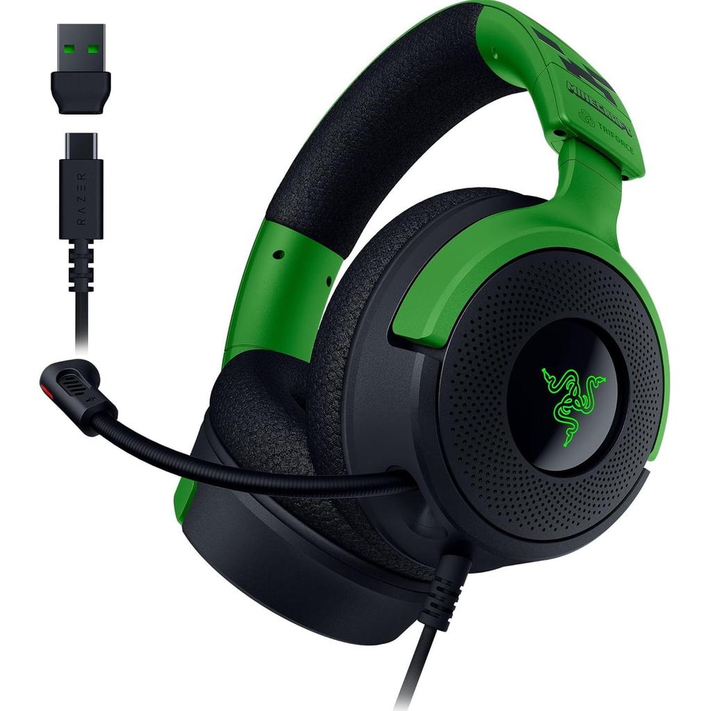 Casque Avec Micro Razer Kraken V4 X Minecraft Edition - Noir