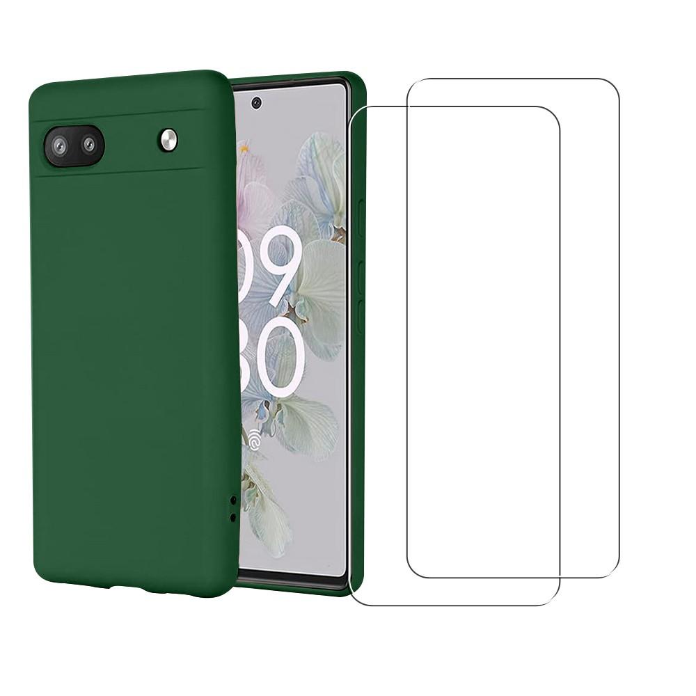 EVETANE Cover Pixel 6A e 2 schermi di protezione - Silicone - Verde