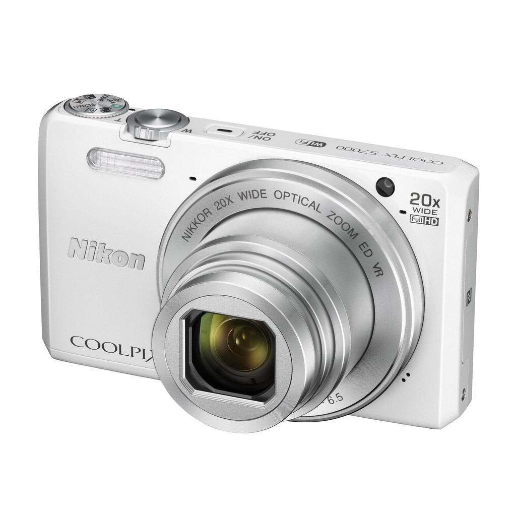 Compact Coolpix S7000 - White + Nikon Nikkor 20x Wide Optical Zoom