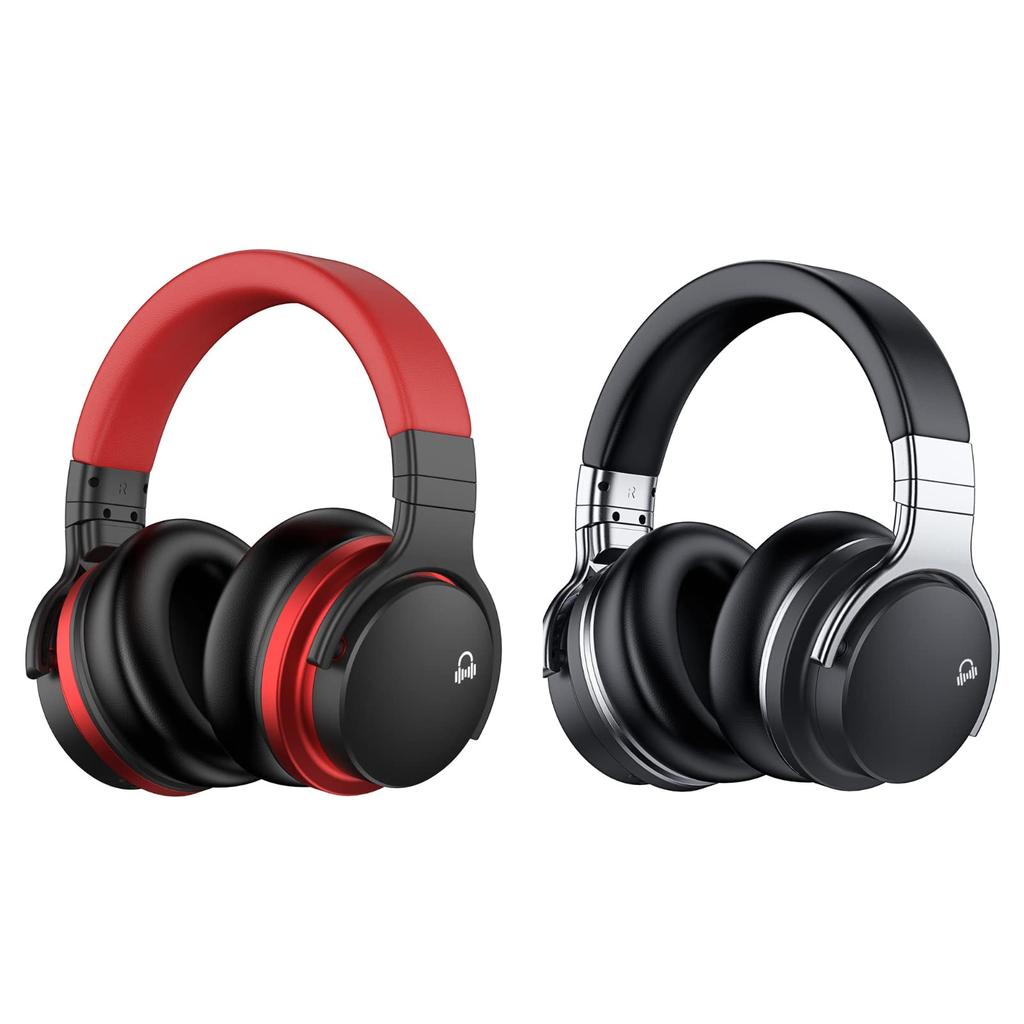 MOVSSOU E7 Noise cancelling Headphone Bluetooth with microphone Red